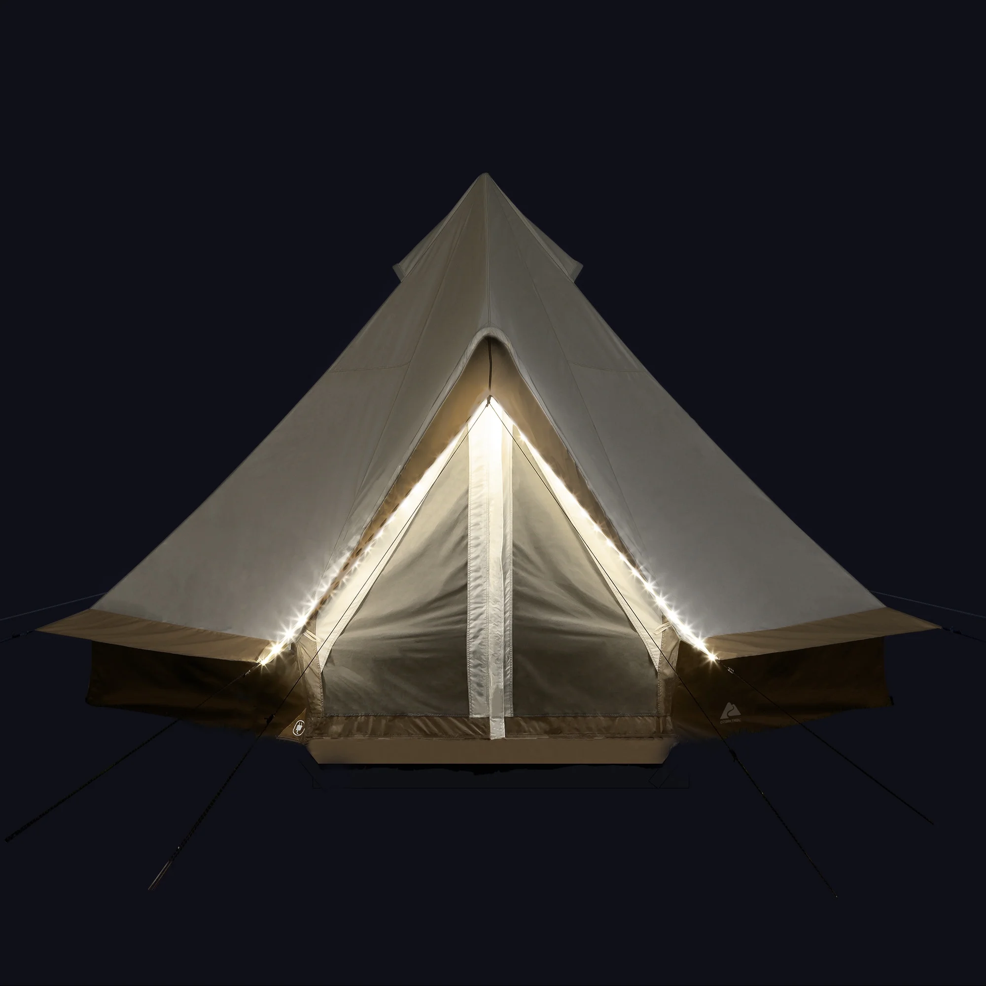 Ozark Trail 15' x 15' 8-Person Glamping Bell Tent with String Lights, 22.57 lbs - Image 5