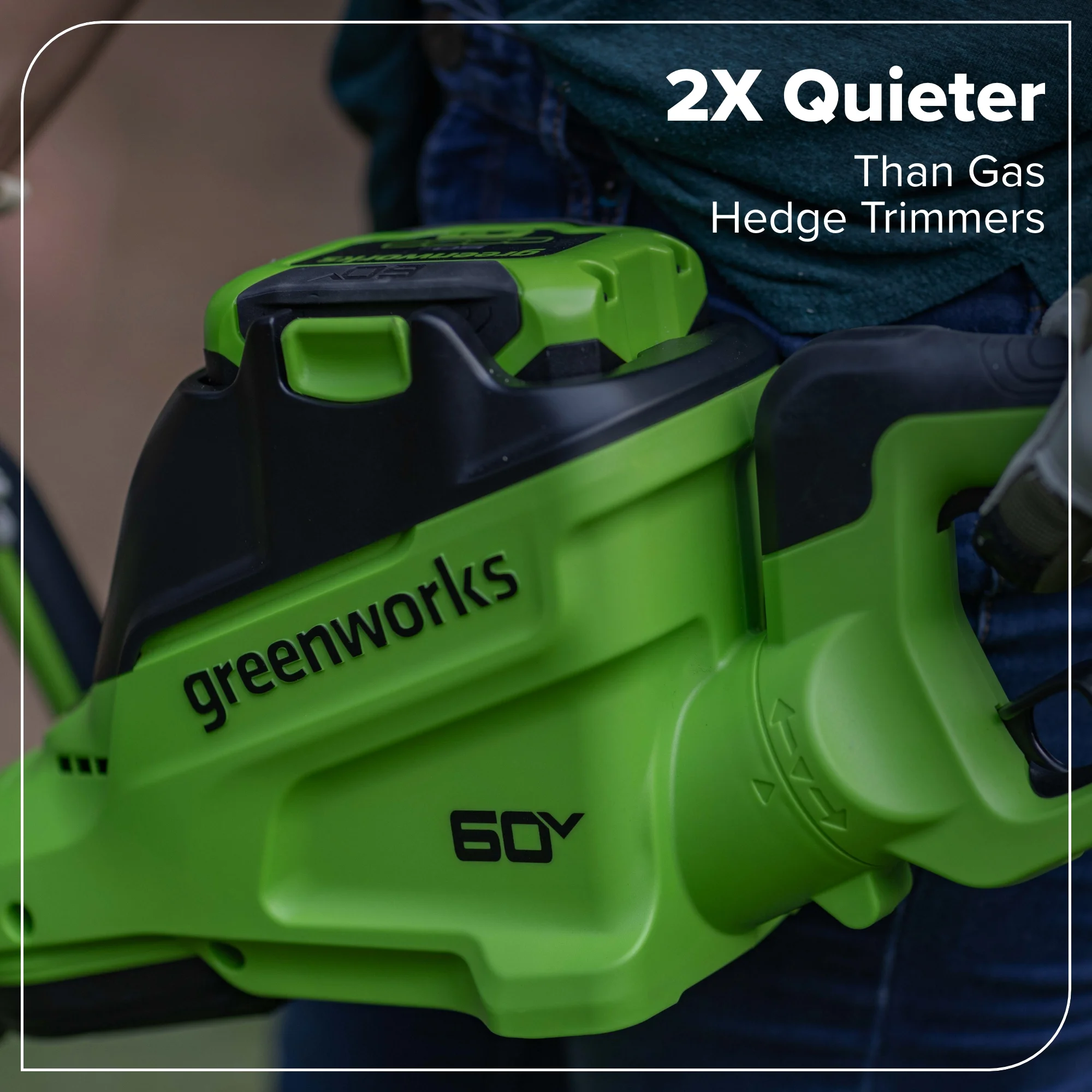 Greenworks 60V 26" Hedge Trimmer with 2.0 Ah Battery & 3 Amp Charger 2216602 - Image 5