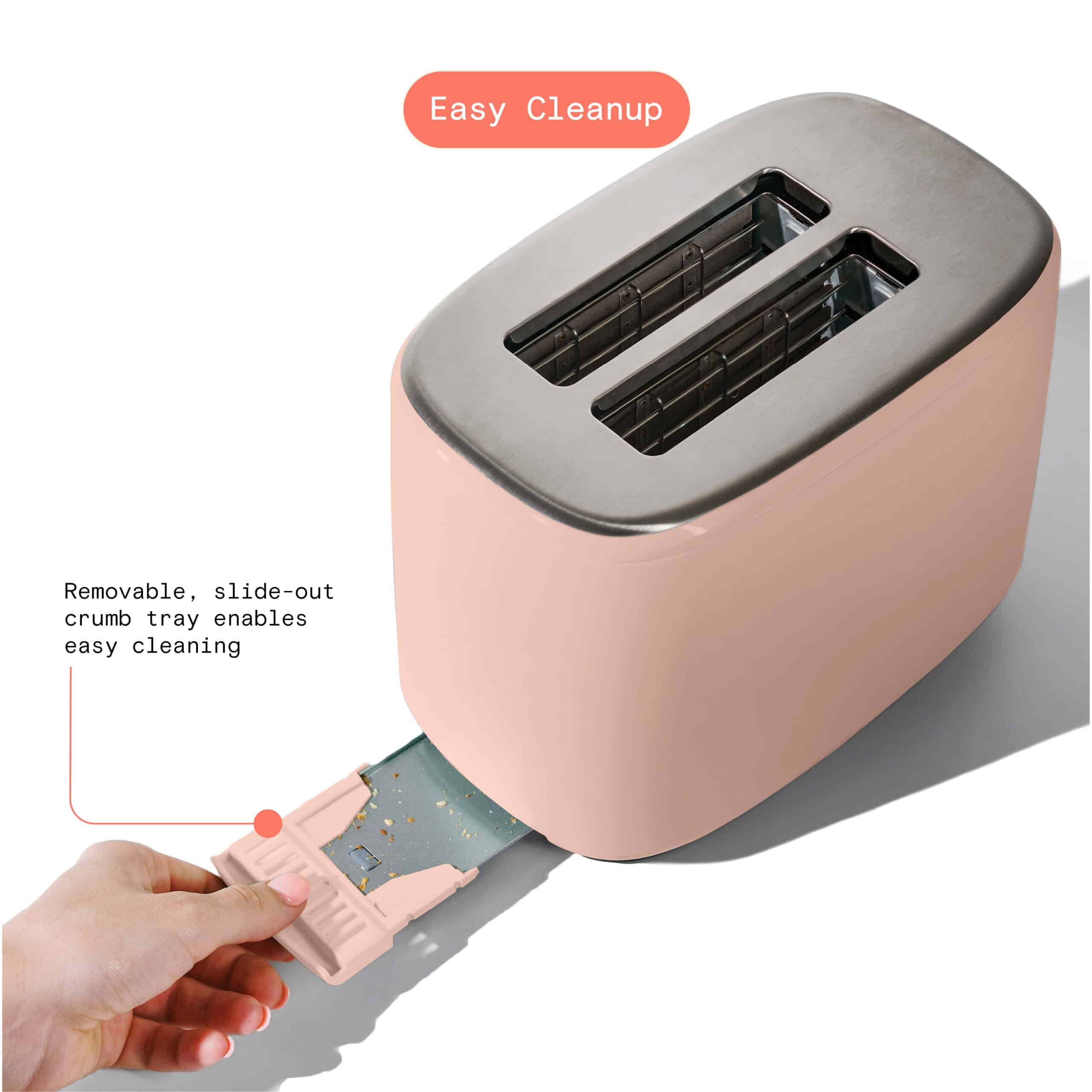 Beautiful 2 Slice Toaster with Touch-Activated Display, Rose by Drew Barrymore