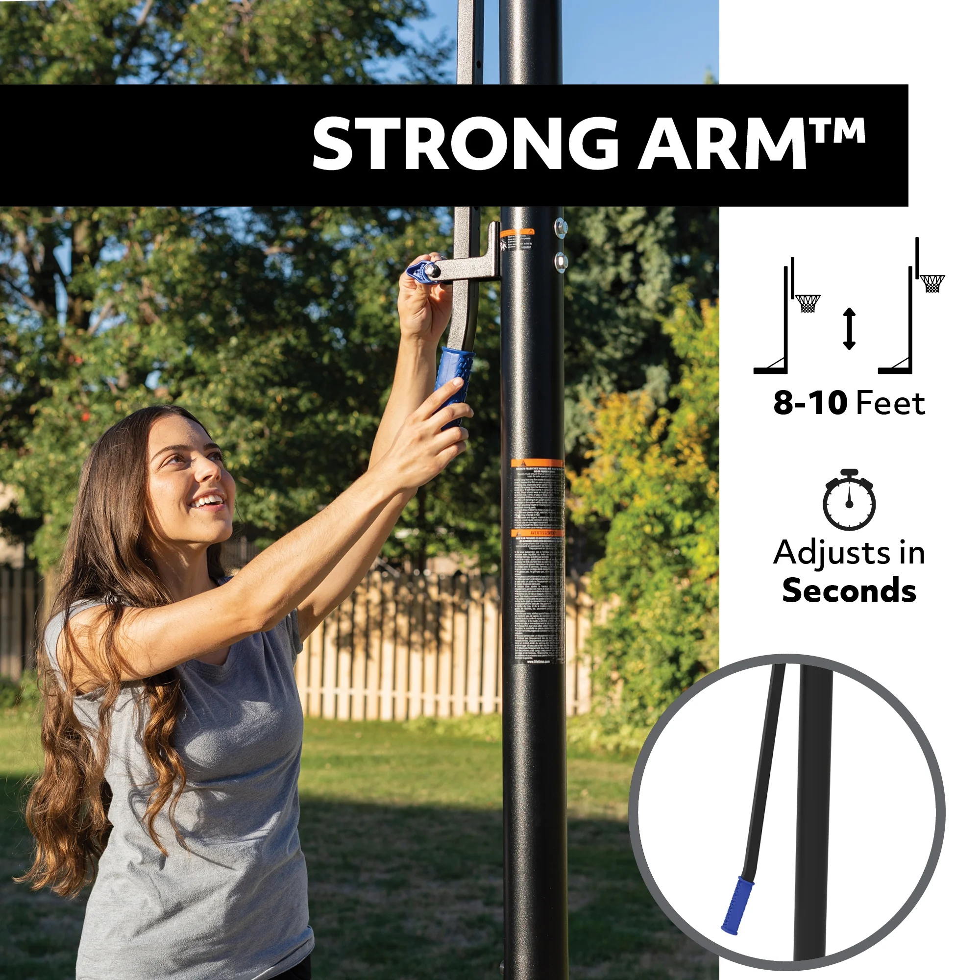 Lifetime New Adjustable Portable Basketball Hoop, 48 inch Polycarbonate (90585) - Image 5