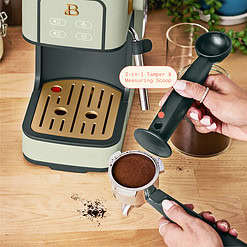Beautiful Slim Espresso Maker with 20-Bar Pressure, Sage Green by Drew Barrymore