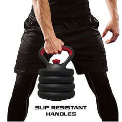 FitRx SmartBell Gym, 60 lbs. 4-in-1 Adjustable Interchangeable Dumbbell, Barbell, and Kettlebell Weight Set, Black