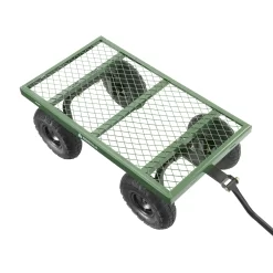 Gorilla Carts 400 lb. Capacity Steel Utility Garden Landscape Cart, 32 inch x 18 inch Steel Mesh Bed, 2 in 1 Convertible Handle