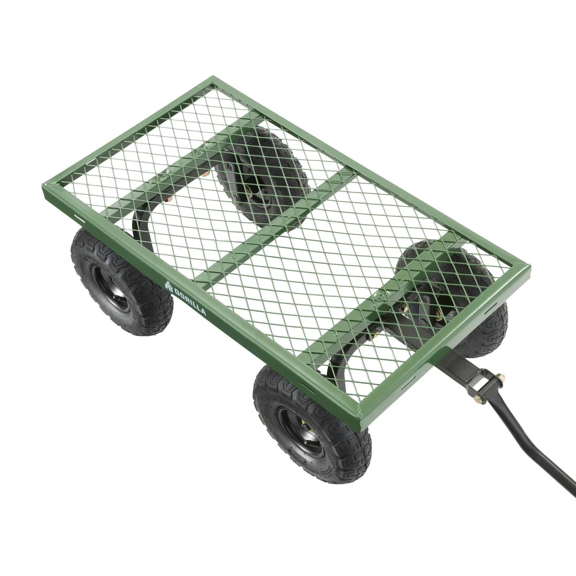 Gorilla Carts 400 lb. Capacity Steel Utility Garden Landscape Cart, 32 inch x 18 inch Steel Mesh Bed, 2 in 1 Convertible Handle