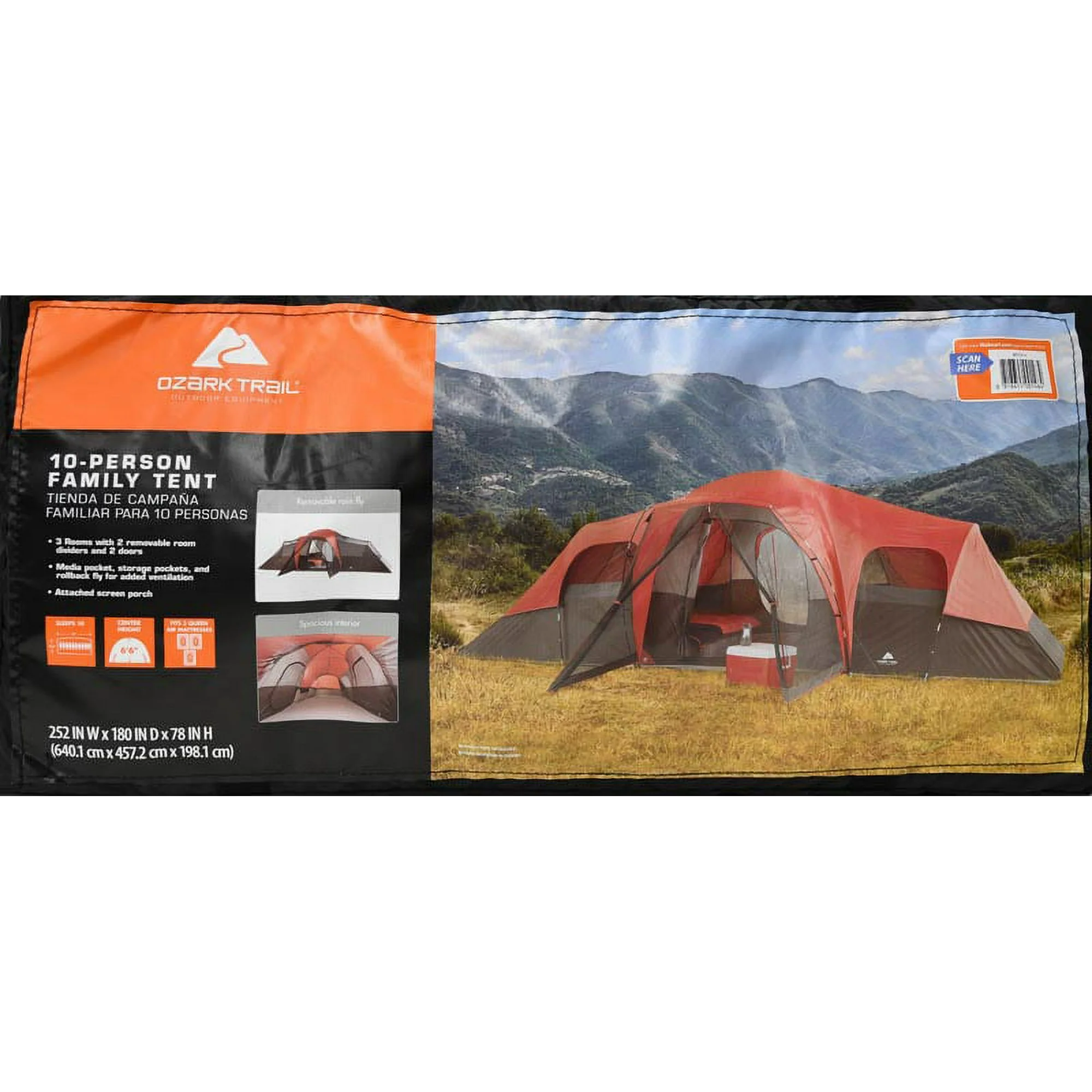 Ozark Trail, 21' x 15’ x 78” 10-Person Family Camping Tent, 26.4 lbs - Image 2