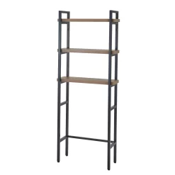 Better Homes & Gardens Jace 3-Shelf Over the Toilet Space Saver, Black and Natural Oak Finish