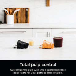 Ninja Cold Press Juicer Pro Powerful Slow Juicer with Total Pulp Control, Cloud Silver, JC100
