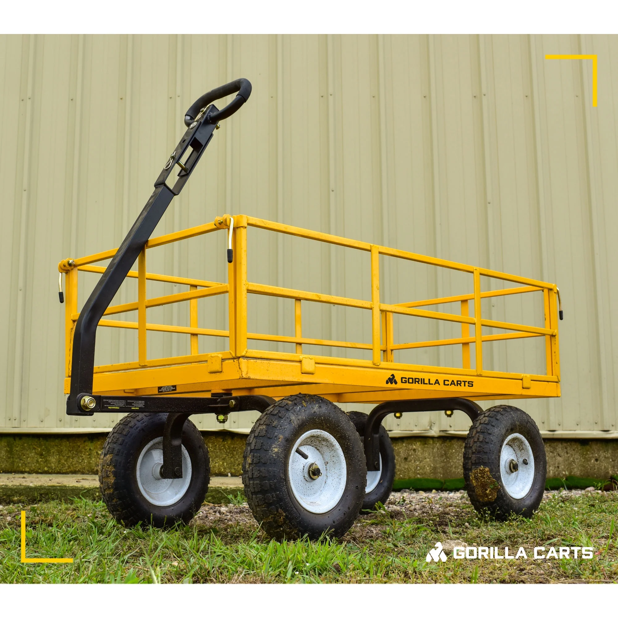 Gorilla Carts GOR1201B 1200-lb. Heavy-Duty Steel Utility Cart, 13" Tires