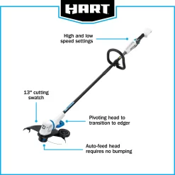 HART 20-Volt 13-inch String Trimmer/Edger (1) 20-Volt 4.0Ah Lithium-Ion Battery