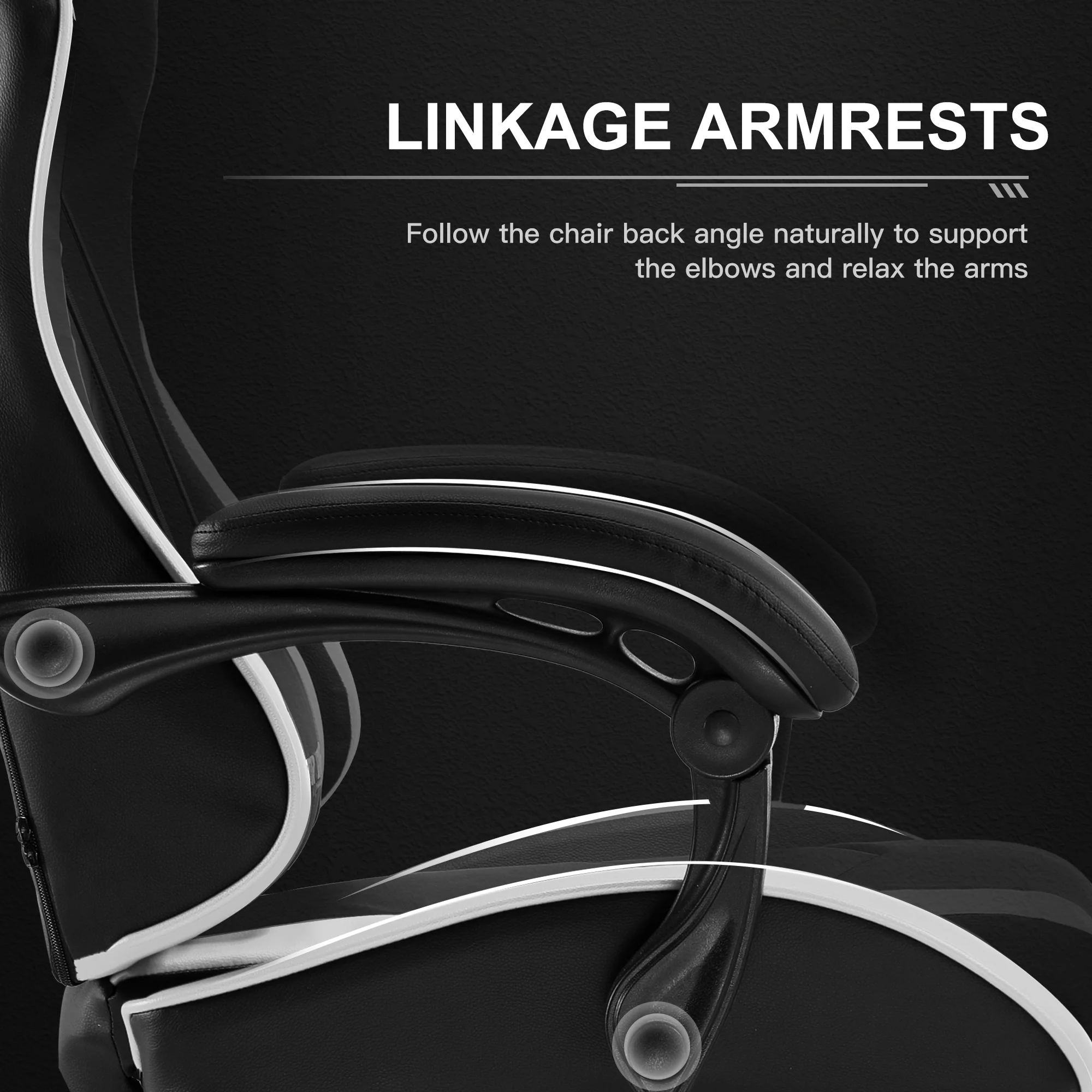 GTRACING GTWD-200 Gaming Chair with Footrest, Height Adjustable Office Swivel Recliner, White