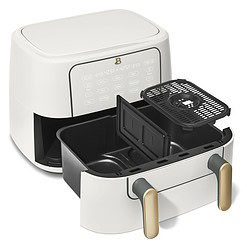 Beautiful 9 QT TriZone Air Fryer, White Icing by Drew Barrymore