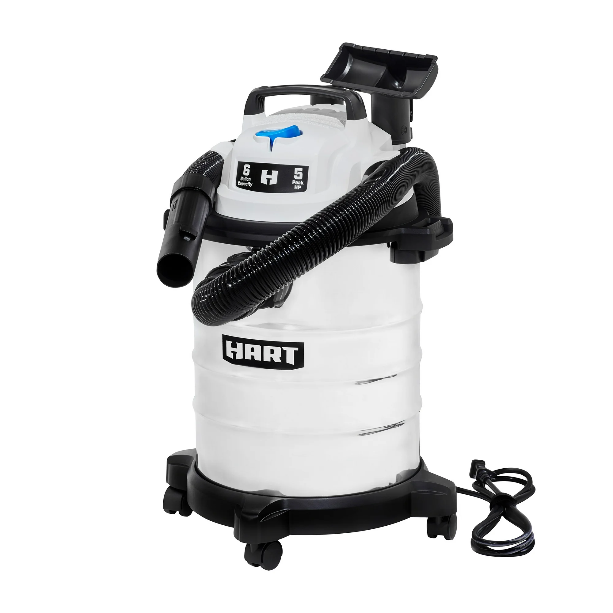 HART 6 Gallon 5 Peak HP Stainless Steel Wet/Dry Vacuum, VOC608S 3702