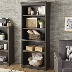 Better Homes & Gardens Glendale 5-Shelf Bookcase, Dark Oak
