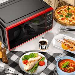 Mainstays 0.7 Cu ft Countertop Microwave Oven, 700 Watts, Red