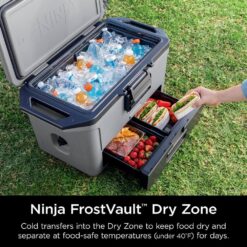 NINJA FrostVault 50- qt Hard Cooler with Dry Zone in Slate Gray