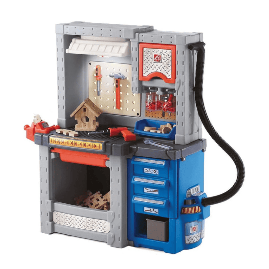 Step2 Deluxe Workshop Plastic Kid Tool Bench 50 piece Playset