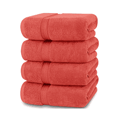 Utopia Towels 4 Pack Premium Bath Towels Set, 27 x 54 Inches, Coral