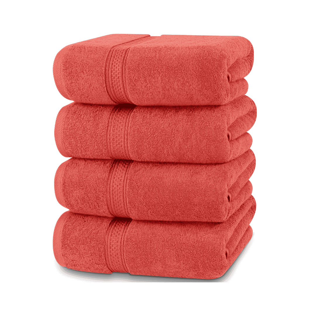Utopia Towels 4 Pack Premium Bath Towels Set, 27 x 54 Inches, Coral