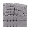 Utopia Towels 8-Piece Luxury Towel Set, 2 Bath Towels, 2 Hand Towels, and 4 Wash Cloths, (Cool Grey)