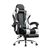 GTPLAYER Gaming Chair, Computer Chair with Footrest and Lumbar Support, Height Adjustable Game Chair with 360°, White