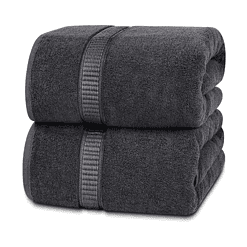 Utopia Towels Luxurious Jumbo Bath Sheet 2 Piece, Super Soft Hotel Quality Towel (35 x 70 Inches, Grey)