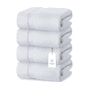 White Classic Luxury Bath Towels Set of 4 Large - 700 GSM Cotton Ultra Soft Bath Towels 27x54, Plush Shower Towels, White