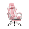 GTPLAYER Gaming Chair, Computer Chair with Footrest and Lumbar Support, Height Adjustable Game Chair with 360°, Pink