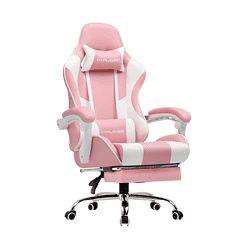 GTPLAYER Gaming Chair, Computer Chair with Footrest and Lumbar Support, Height Adjustable Game Chair with 360°, Pink
