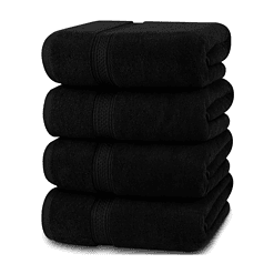 Utopia Towels 4 Pack Premium Bath Towels Set, 27 x 54 Inches, Black
