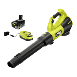 RYOBI PBLLB01K ONE+ HP 18V Brushless Whisper Series 130 MPH 510 CFM Cordless Battery Leaf Blower with 6.0 Ah Battery and Charger