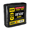 Core Tarps 20-ft x 20-ft Black Waterproof Commercial Polyethylene 20-mil Tarp