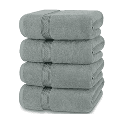 Utopia Towels 4 Pack Premium Bath Towels Set, 27 x 54 Inches, Cool Grey