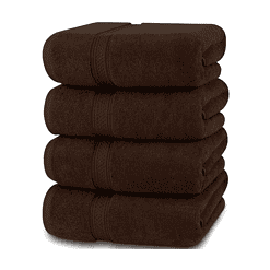 Utopia Towels 4 Pack Premium Bath Towels Set, 27 x 54 Inches, Dark Brown