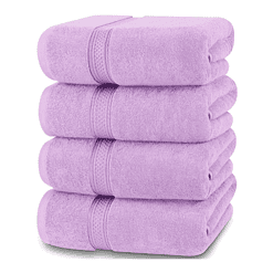 Utopia Towels 4 Pack Premium Bath Towels Set, 27 x 54 Inches, Lavender