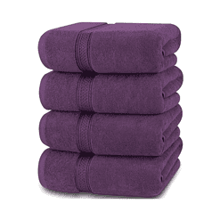 Utopia Towels 4 Pack Premium Bath Towels Set, 27 x 54 Inches, Plum