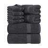 Utopia Towels 8-Piece Premium Towel Set, 2 Bath Towels, 2 Hand Towels, and 4 Wash Cloths (Grey)