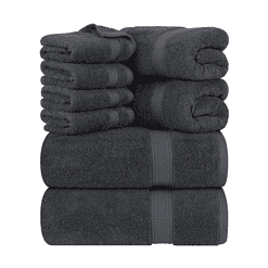 Utopia Towels 8-Piece Premium Towel Set, 2 Bath Towels, 2 Hand Towels, and 4 Wash Cloths (Grey)