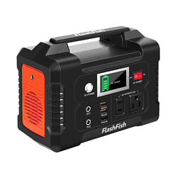 FF FLASHFISH 200W Portable Power Station, FlashFish 40800mAh Solar Generator With 110V AC Outlet/2 DC Ports/3 USB Ports