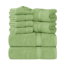 Utopia Towels 8-Piece Premium Towel Set, 2 Bath Towels, 2 Hand Towels, and 4 Wash Clothsm, Sage Green