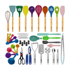 Kaluns 50 PCS Silicone Kitchen Utensils Set Complete Kitchen Set, Multicolor