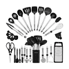 BESTZMWK Kitchen Utensil Set-Silicone Cooking Utensils-33 Kitchen Gadgets & Spoons for Nonstick Cookware, Black