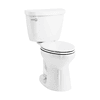 KOHLER Cimarron White Elongated Chair Height 2-piece Soft Close Toilet 12-in Rough-In WaterSense 1.28-GPF
