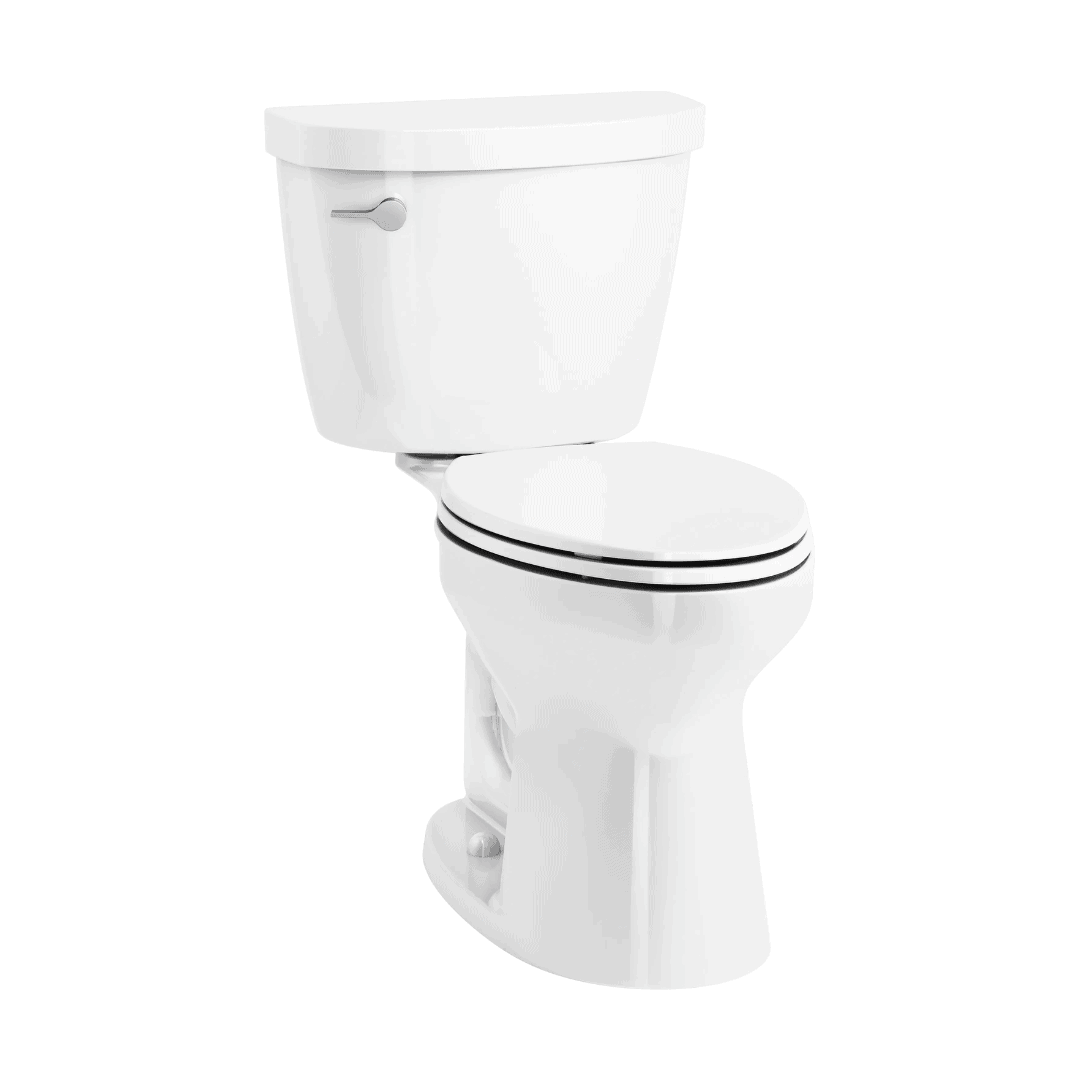 KOHLER Cimarron White Elongated Chair Height 2-piece Soft Close Toilet 12-in Rough-In WaterSense 1.28-GPF