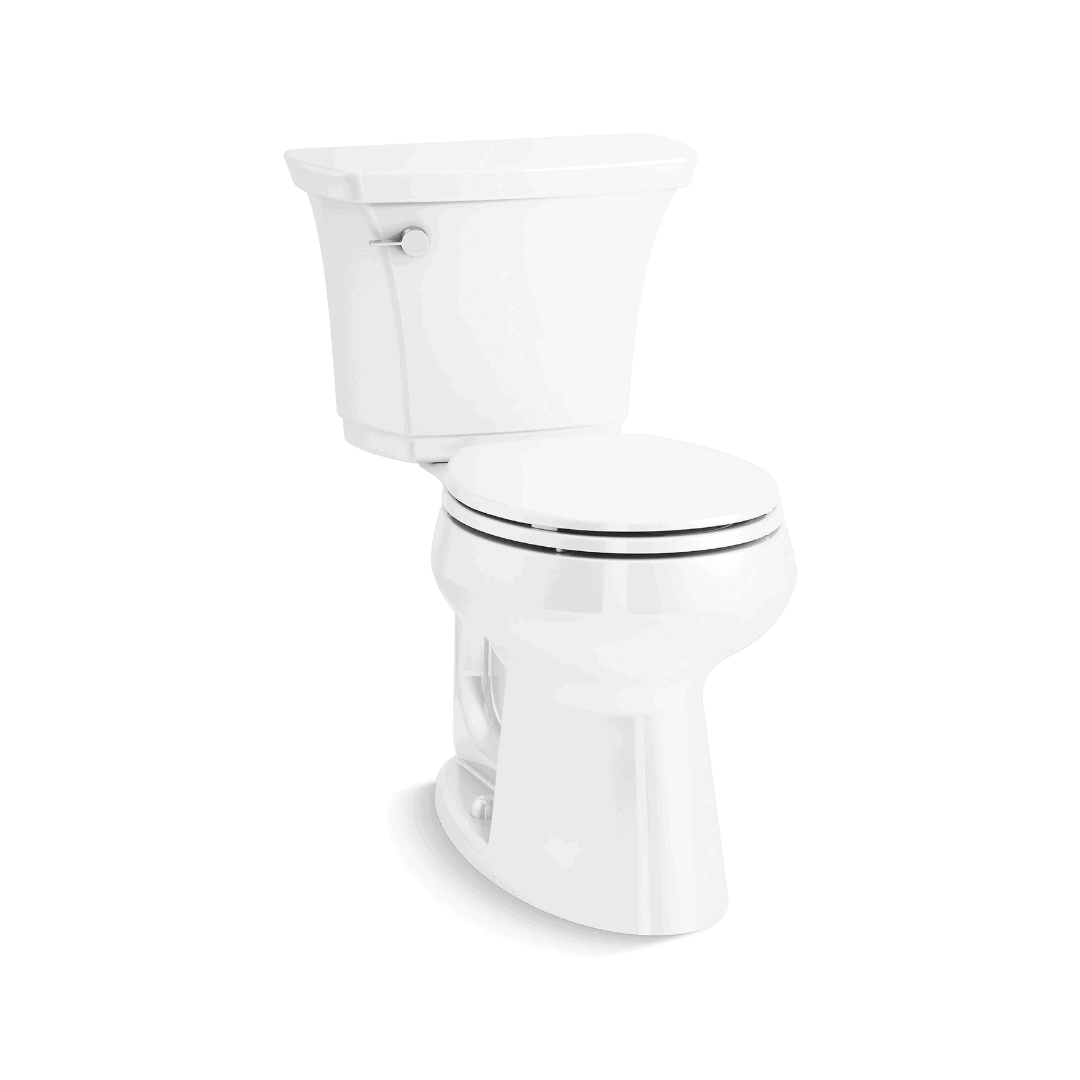 KOHLER Highline White Round Chair Height 2-piece Soft Close Toilet 12-in Rough-In WaterSense 1.28-GPF