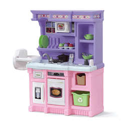 Step2 Little Bakers Pink Toddler Plastic Kitchen Playset with 30 Piece Play Set