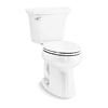 KOHLER Highline White Elongated Chair Height 2-piece Soft Close Toilet 12-in Rough-In WaterSense 1.28-GPF