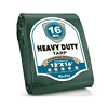 Kesfitt Tarp Heavy Duty Waterproof 12x16FT,16 Mil Thick Tarps Tear&Fade Resistant, UV Resistant, Poly Tarp Cover (Green/Blue)