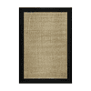Mainstays Traditional Faux Sisal Olefin Black Border Indoor Living Room Area Rug, 7'6"x10', Black