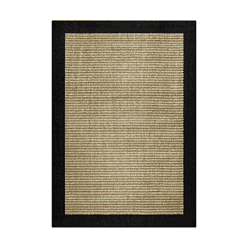 Mainstays Traditional Faux Sisal Olefin Black Border Indoor Living Room Area Rug, 7'6