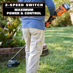 RIDGID R019001 18V Brushless 14 in. Cordless Battery String Trimmer and Leaf Blower 2-Tool Combo Kit with 4.0 Ah Battery and Charger